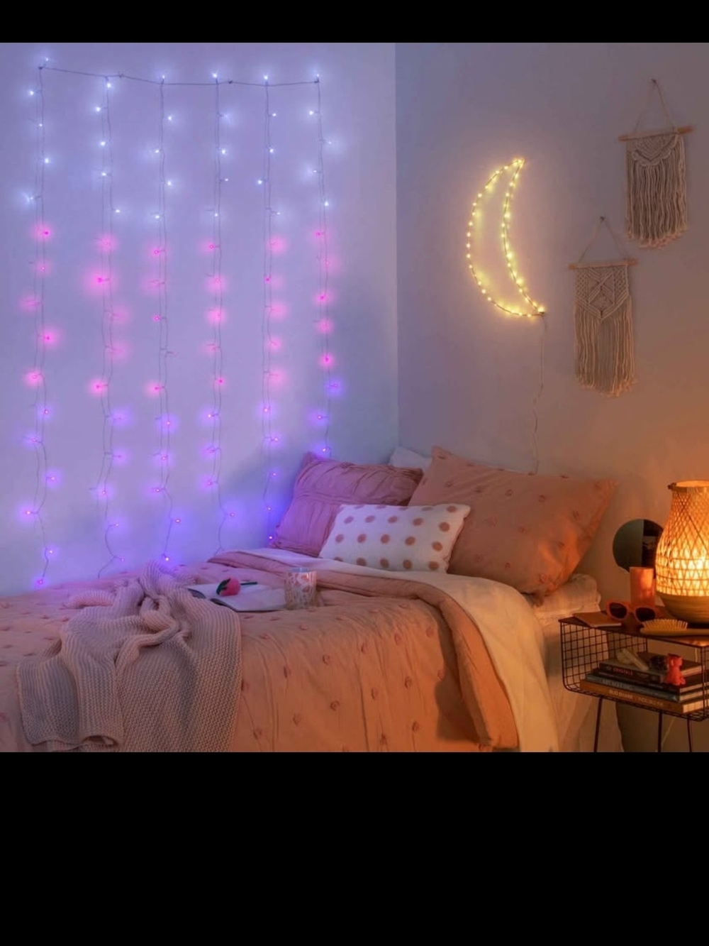 LED Curtain String Lights - Pink & Purple Gradient Wall Decor